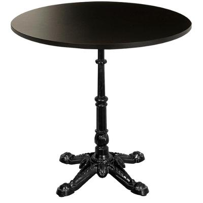 Base De Mesa Apus Em Ferro Preto 75 Cm (alt) Tampo Mdp Redondo Preto 80 Cm (larg) X 2,5 Cm (alt)