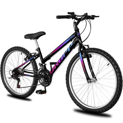 Bicicleta Aro 24 Infantil Feminina 18 Vel Marchas Dropp Sport Freio V-brake - Preto+azul - único Preto+azul