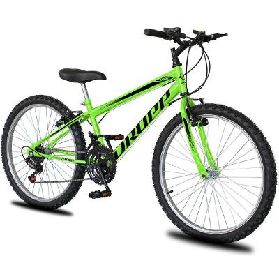Bicicleta Aro 26 Dropp Sport Infantil Adulto18 Vel Marchas Freio V-brake - Verde e Preto
