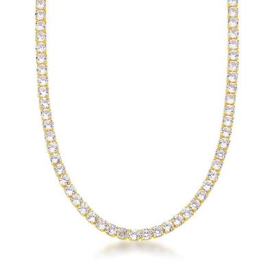 Colar Choker Riviera 4mm Banhada A Ouro 18k