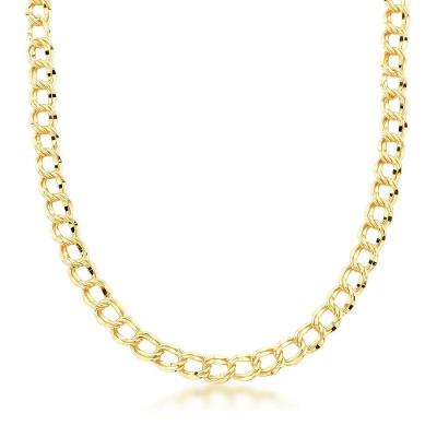 Colar Choker Elos Duplos 6,5mm Banhada A Ouro 18k
