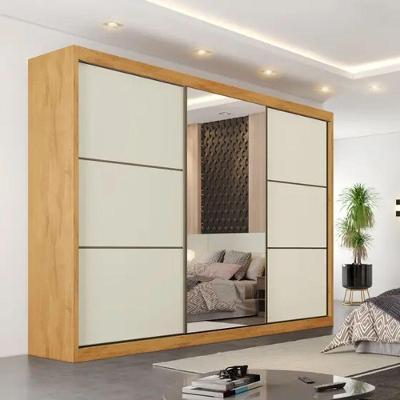 Guarda Roupa Casal 6 Gavetas Com Espelho - Bragança-peroba-off White - Móveis Europa
