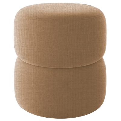 Puff Redondo Decorativo 49x43 Cm Paris Linho Milani Store Bege