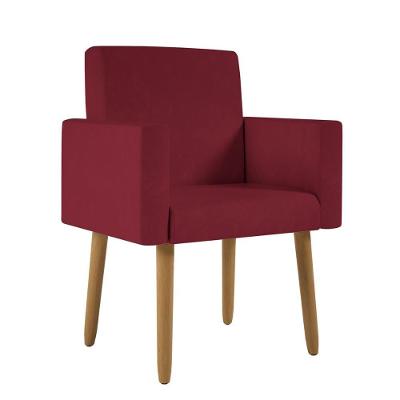 Poltrona Decorativa Pé Palito Sala Quarto Jl Decor Marsala