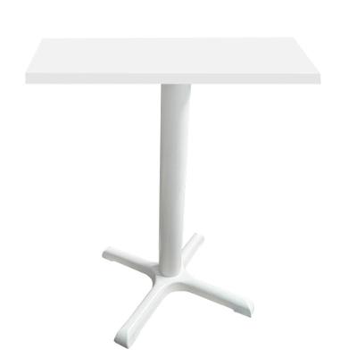 Mesa ômega Ferro Branco 74 Cm (alt) Base Em X Tampo Mdp Quadrado Branco 70 Cm (larg) X 2,50 Cm (alt)