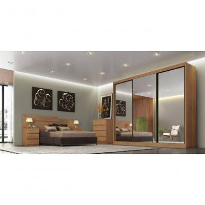 Guarda Roupa Casal Com Espelho 3 Portas De Correr 8 Gavetas - Diamond-cumaru - Móveis Novo Horizonte