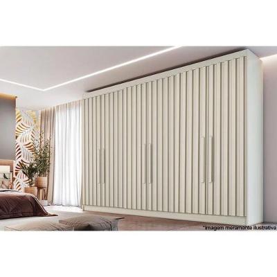 Guarda Roupa Casal Ripado 6 Portas 6 Gavetas - Potente-off White - Móveis Europa
