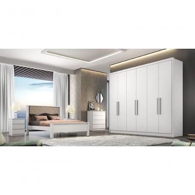 Guarda Roupa Casal 100% Mdf 6 Portas 6 Gavetas - Linea-branco - Móveis Novo Horizonte