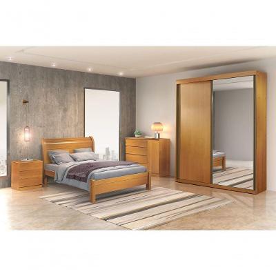 Guarda Roupa Solteiro Com Espelho 2 Portas 3 Gavetas - Búzios-cinamomo - Star Móveis