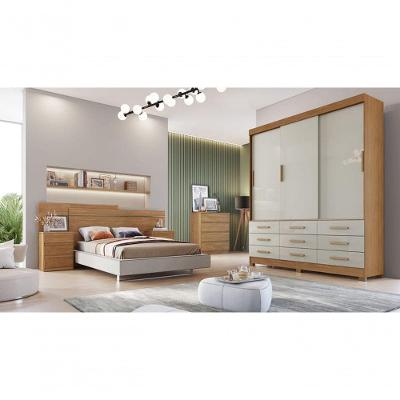 Guarda Roupa Solteiro 3 Portas 9 Gavetas - Buriti-cumaru-fendi - Móveis Novo Horizonte