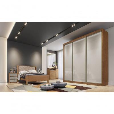 Guarda Roupa Casal 3 Portas 6 Gavetas - Diamond-cumaru Off White - Móveis Novo Horizonte