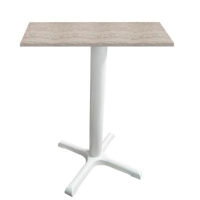 Mesa ômega Ferro Branco 74 Cm (alt) Base X Tampo Mdp Quadrado Castanheira 70cm (larg) X 2,50cm (alt)