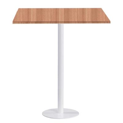 Mesa Pisa Beta Bistrô Fratini 107,50cm (a) Disco Redondo Branco Tampo Mdp Quadrado Noce Nat 60cm (l)