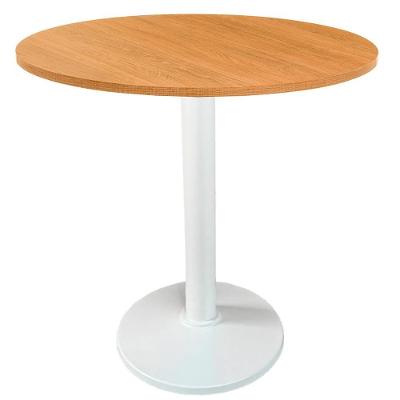 Mesa Zeta Ferro Branco 75 Cm (alt) Disco Redondo Tampo Mdp Redondo 70 Cm Larg X 2,5 Cm Alt Samba