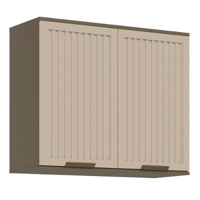Armário Aéreo Connect 80cm 2 Portas Ripado Duna/cristal - Móveis Henn Duna/cristal