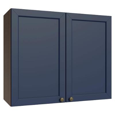 Armário Aéreo 80 Cm 2 Portas Rustic/azul Vik Madesa Rustic/azul