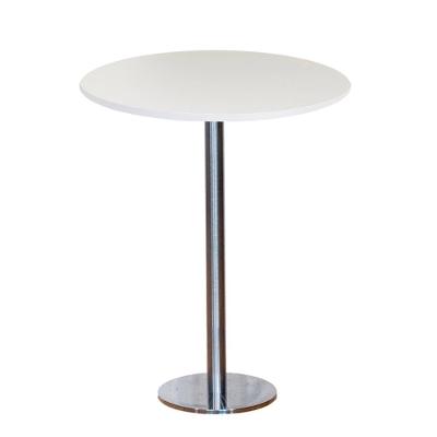 Mesa Pisa Beta Bistrô Fratini 107,50cm (a) Disco Redondo Inox Tampo Mdp Redondo Branco 60cm (l)