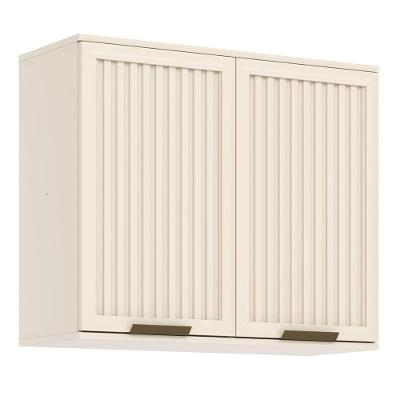 Armário Aéreo Connect 80cm 2 Portas Ripado Off White - Móveis Henn Off White