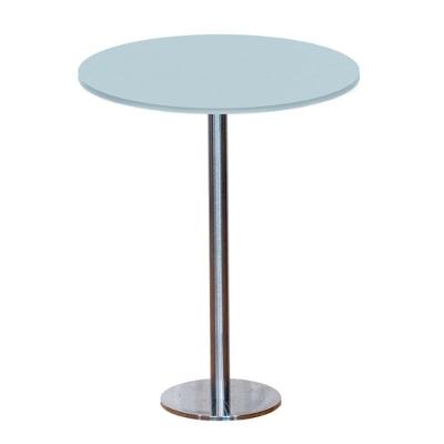 Mesa Pisa Beta Bistrô Fratini 107,50cm (a) Disco Redondo Inox Tampo Mdp Redondo Cinza 60cm (l)