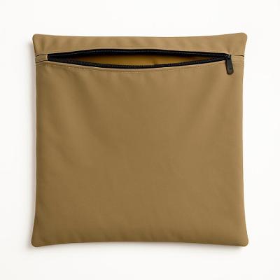 Capa De Almofada Decorativa 42cm Em Suede Lisa para Sofá Capuccino