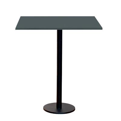 Mesa Pisa Beta Bistrô Fratini 107,50cm (a) Disco Redondo Preto Tampo Mdp Quadrado Grafito 70cm (l)