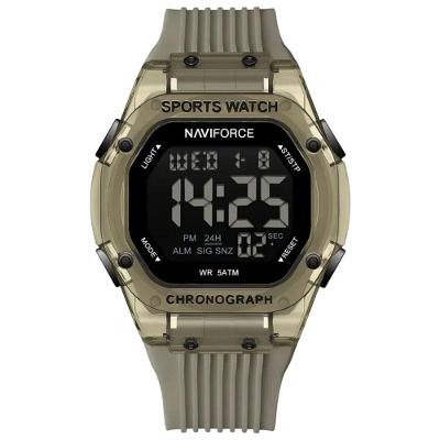 Relógio Digital Esportivo Luminoso Pulseira De Silicone 50m à Prova D'água Bege