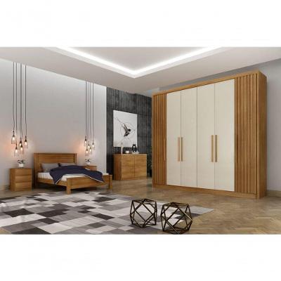 Guarda Roupa Casal 6 Portas 8 Gavetas - Santoro Ripado-cumaru-fendi - Móveis Novo Horizonte