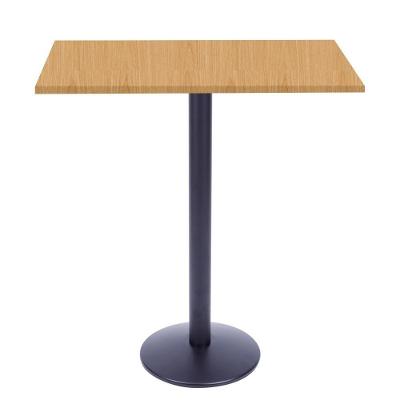 Mesa Bistrô Zeta Ferro Preto 111,50 Cm Alt Base Disco Tampo Mdp Quadrado 80 Cm Larg X 2,50 Cm Samba