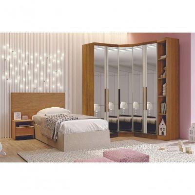 Modulado Closet Completo Espelhado 5 Portas 6 Gavetas - Rizon-cumaru - Móveis Novo Horizonte