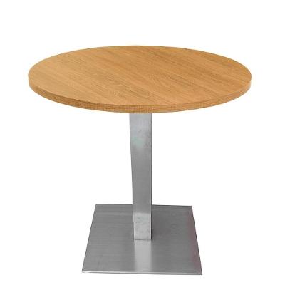 Mesa Alpha Inox 73,50 Cm (alt) Base Quadrada Tampo Mdp Redondo 80 Cm (larg) X 2,50 Cm (alt) Samba