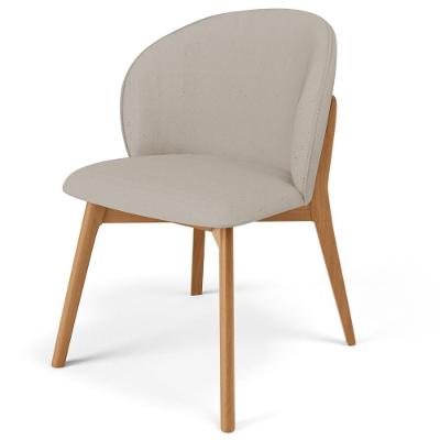 Cadeira De Jantar E Estar Living Estofada Mia L02 Linho Bege - Lyam Decor