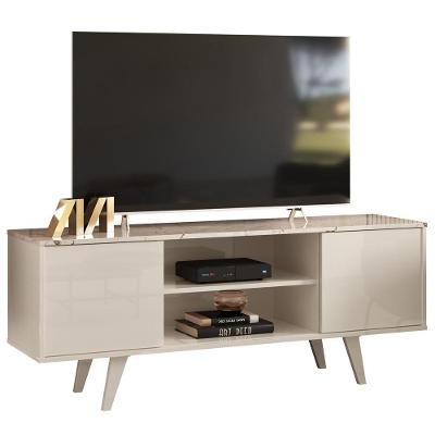 Rack Para Tv 55 Pol 2 Portas 136 Cm Lisboa Madetec Calacata Off White