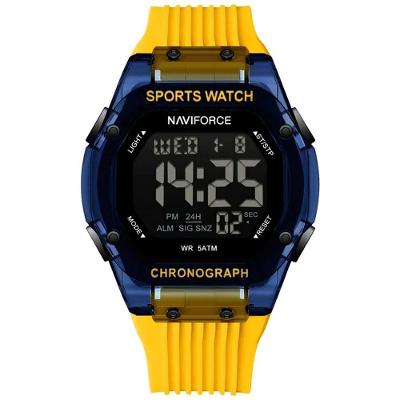 Relógio Digital Esportivo Luminoso Pulseira De Silicone 50m à Prova D'água Amarelo