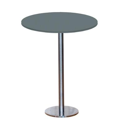 Mesa Pisa Beta Bistrô Fratini 107,50cm (a) Disco Redondo Inox Tampo Mdp Redondo Grafito 60cm (l)