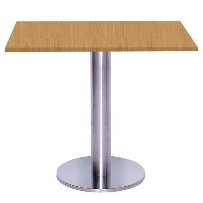 Mesa Beta Big Inox 75 Cm (alt) Disco Redondo Tampo Mdp Quadrado 60 Cm (larg) X 2,50 Cm (alt) Samba