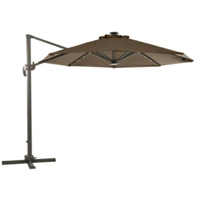 Ombrelone Lateral Com Base Cruz Hdpe Cancún Rivatti 300 Cm (larg) Alumínio Capa Poliéster Fendi