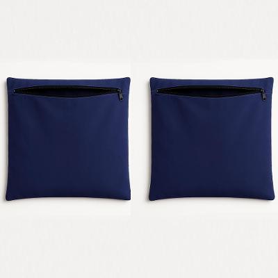 Kit 2 Capa De Almofada 42cm Decorativa Suede Sofá Poltrona Azul Marinho