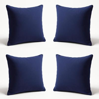 Kit 4 Almofadas Suede Decorativa 42cm Sala Quarto Escritório Azul Marinho