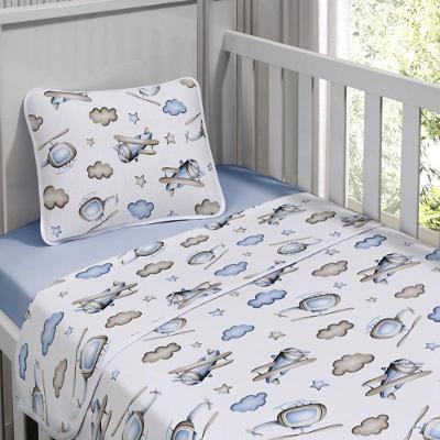 Jogo De Cama Tecebem Mini Cama(montessoriana) Malha 100% Algodão Kim 3 Peças Azul