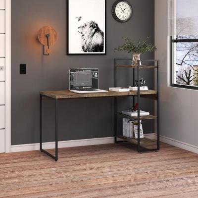 Mesa C-estante Alta 135x64x115cm C-03 Prateleiras Carvalho Dark - Est.preta Carvalho Dark - Est.preta