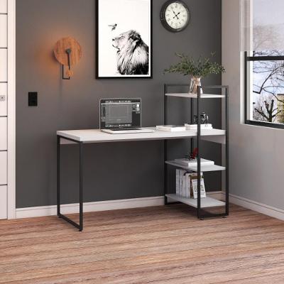 Mesa C-estante Alta 135x64x115cm C-03 Prateleiras Branco Chess - Est.preta Branco Chess - Est.preta