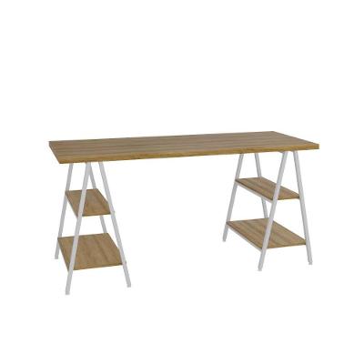 Mesa Cavalete 150x60x75cm Kuadra Lâmina Mel Est.branca
