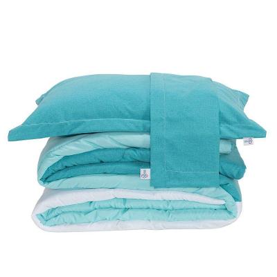 Kit Edredom Queen Colorful Dupla Face Linho E Hipercal 400 Fios 7 Peças - Verde