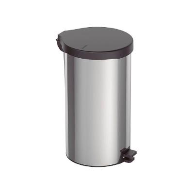 Lixeira Tramontina New Com Pedal 20l Redonda Inox Polido Aço Inox Polido
