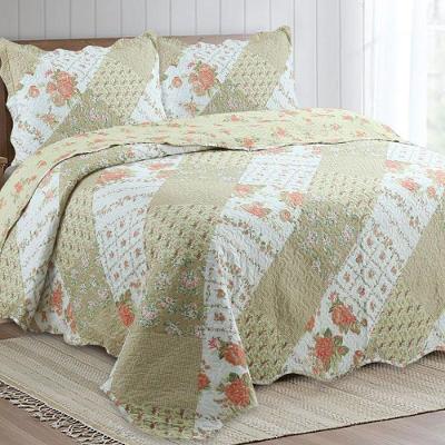 Kit Cobre Leito Colcha Mix King Estampado Dupla Face Floral 3 Peças - Jéssica