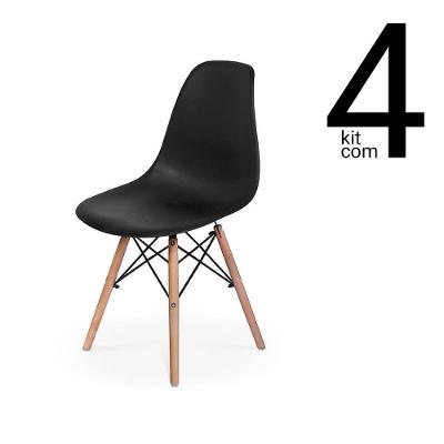 Conjunto 4 Cadeiras Eames Dsw Preta