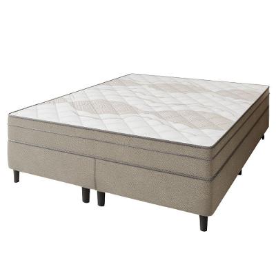 Cama Box Casal Queen Molas Ensacadas 158x198x77cm Florida Portobel Bege