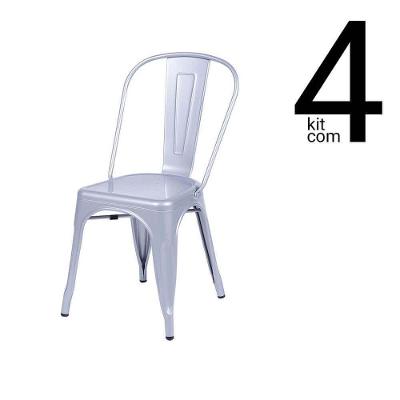 Conjunto 4 Cadeiras Tolix Cinza