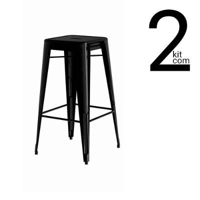 Conjunto 2 Banquetas Tolix Média Preta