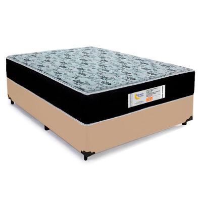Cama Box Casal Sintético + Colchão Molas Ensacadas Sereneprime Sonnolux 138cm Bege - Suporta Até 110kg Por Pessoa